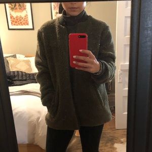 Military Green Teddy Coat